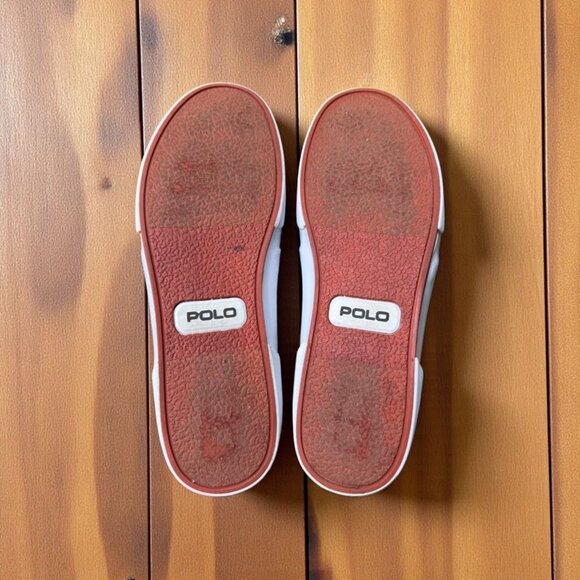 Polo Ralph Lauren Mens Size 15D Brown Faxon Low Canvas Sneakers Casual Shoes - Picture 5 of 7